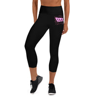 Women's Yoga Capri Leggings - Pink ILA Logo